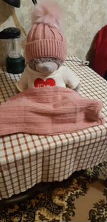 Комплект шапка и шарф новый для девочки