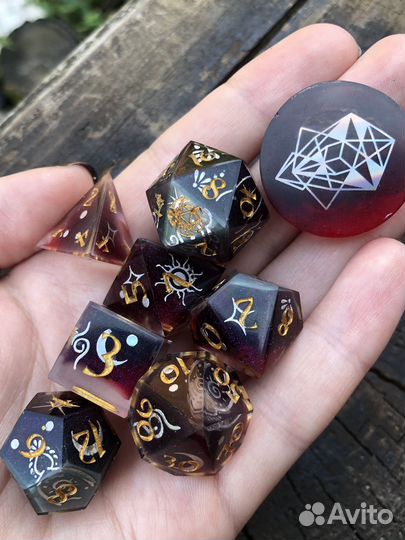 Кубики, дайсы ручной работы для днд, нри Чародей