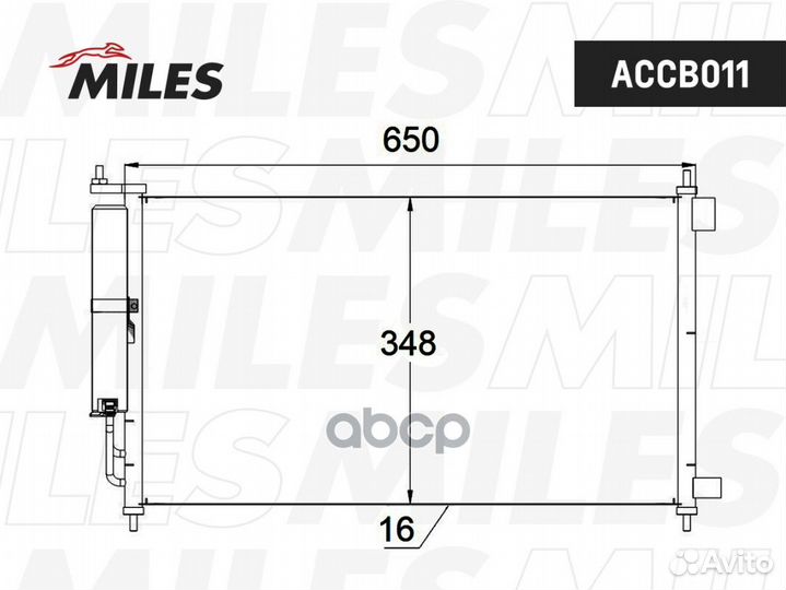 Радиатор кондиционера miles nissan note 1.0-1.6