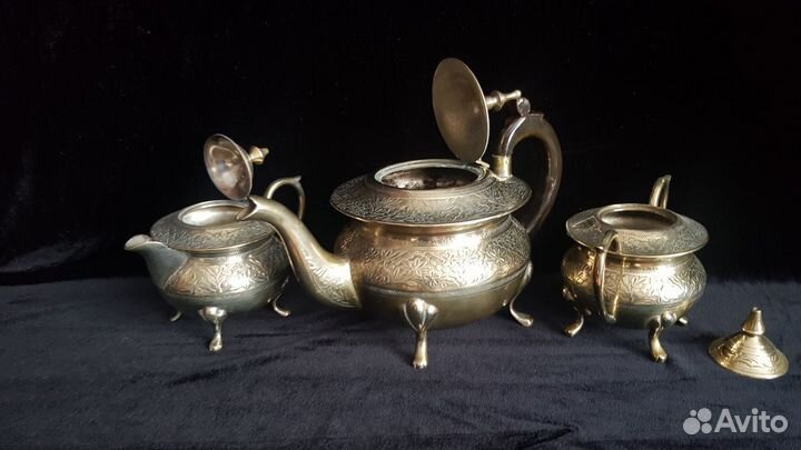 Чайный Кофейный сервиз. Бронза, латунь, серебрение