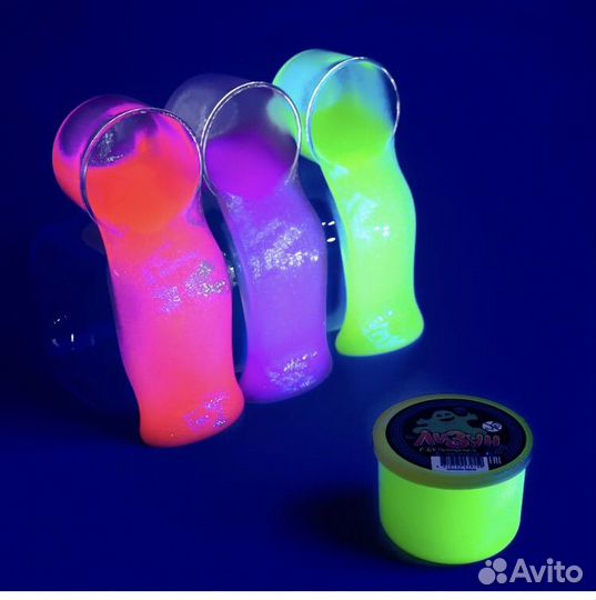 Лизун слайм игрушка, светится в темноте
