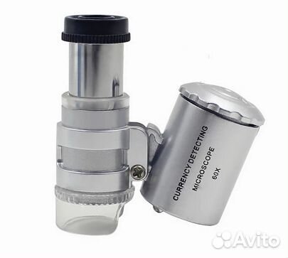 Мини-микроскоп 60х с подсветкой и UV