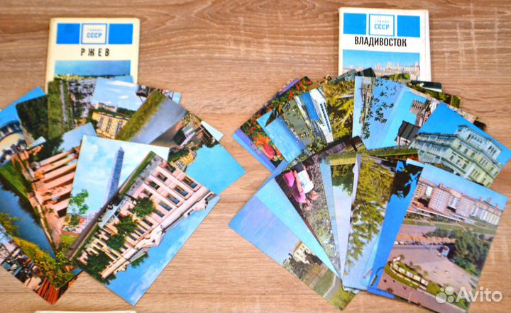 Открытки времен СССР, города, 6 наборов