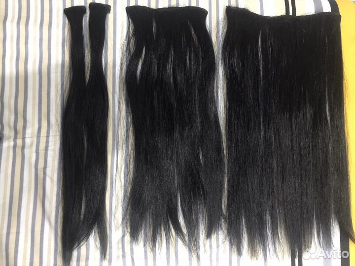 Волосы натуральные на заколках