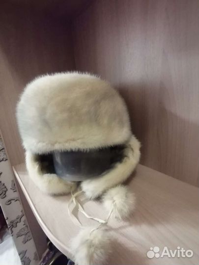 Шапка ушанка норковая женская