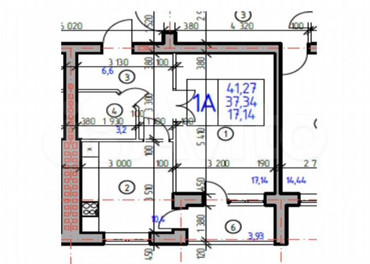 1-к. квартира, 47 м², 3/4 эт.