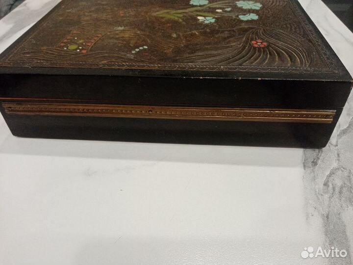 Шкатулка девушка с васильками СССР