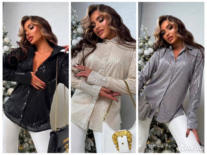 Рубашка с паетками. 42-46