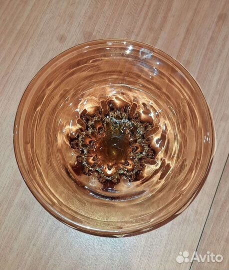 Ваза конфетница, медовое стекло, СССР