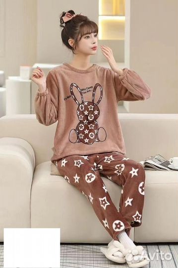 Пижамы теплые мягкие в ассортименте с брюками