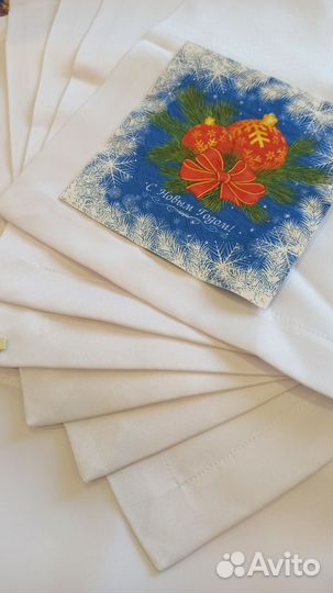 Белая Скатерть с салфетками на нг