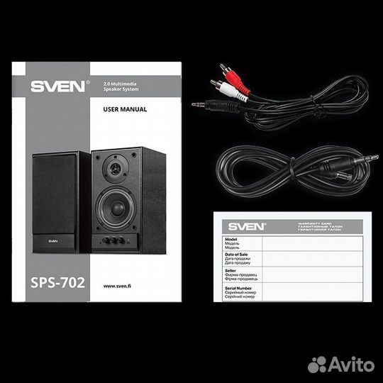 Акустические Колонки Sven SPS-702, 2.0, черный