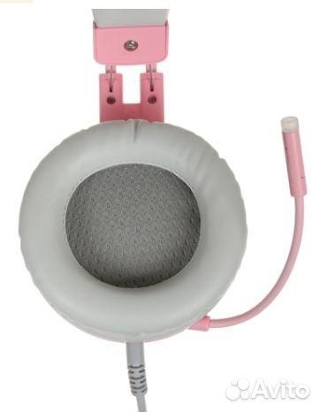 Новые розовые игровые наушники с ушками
