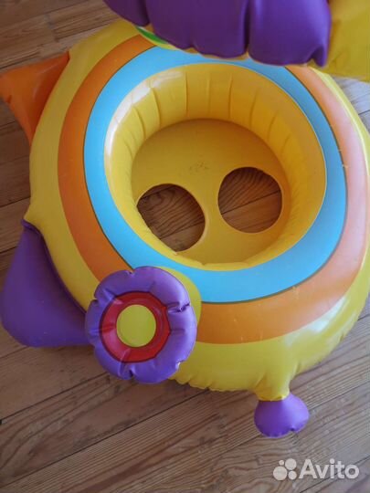 Надувной круг для малышей с навесом