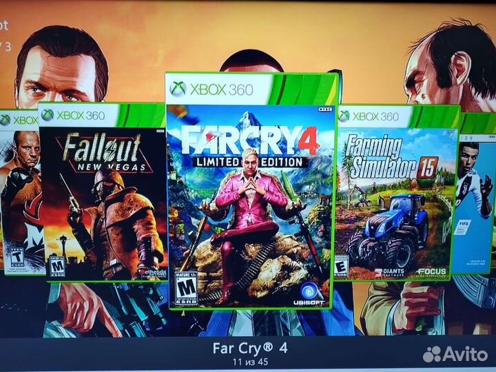 Xbox 360 Slim, Freeboot, 250 gb, 50 игр