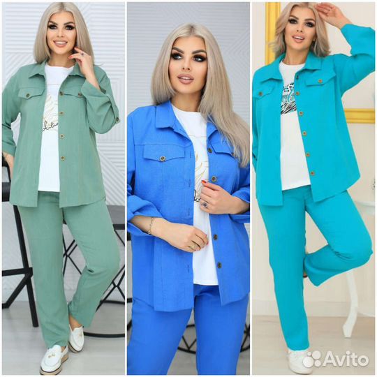 Костюмы брючные женские, кофточки, платья