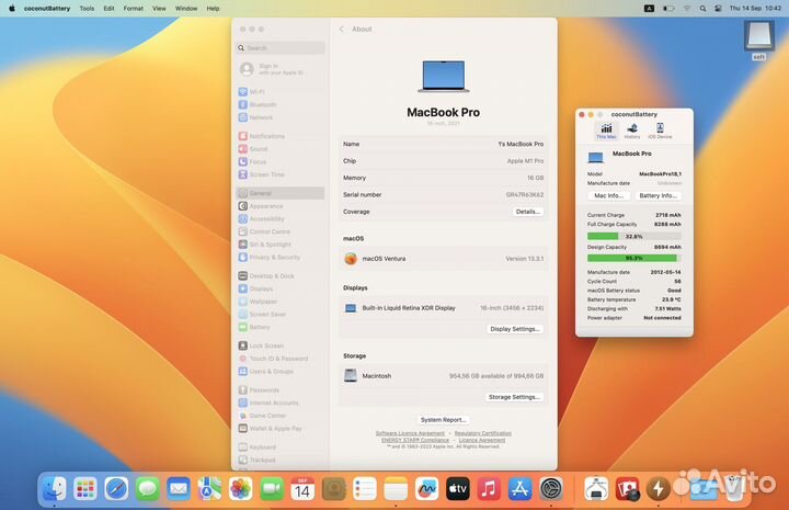 MacBook Pro 16 M1 Pro 16/1TB Silver Как Новый