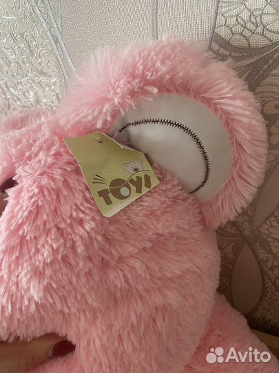 Плюшевый мишка новый розовый