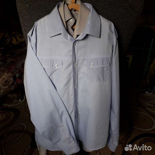 Голубая рубашка на подростка р 37-164