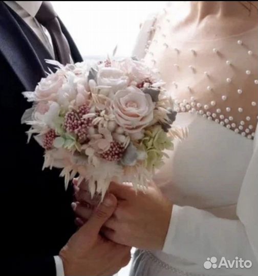 Свадебный букет из стабилизированных цветов