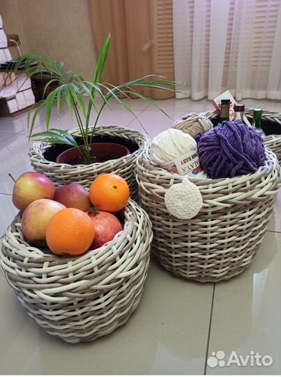 Кашпо из экоротанга для дома и сада