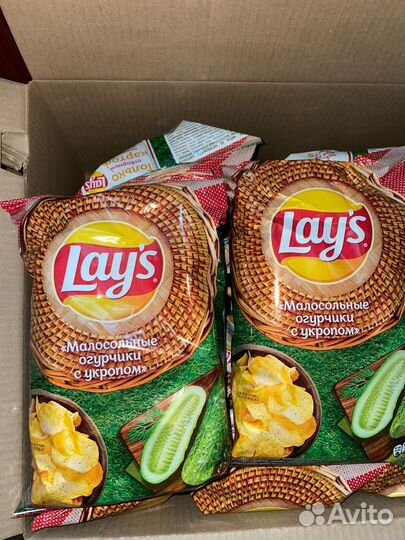 Lays малосольные огурчики, запеченый картофель