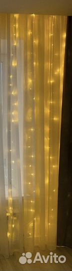 Новогодняя гирлянда штора