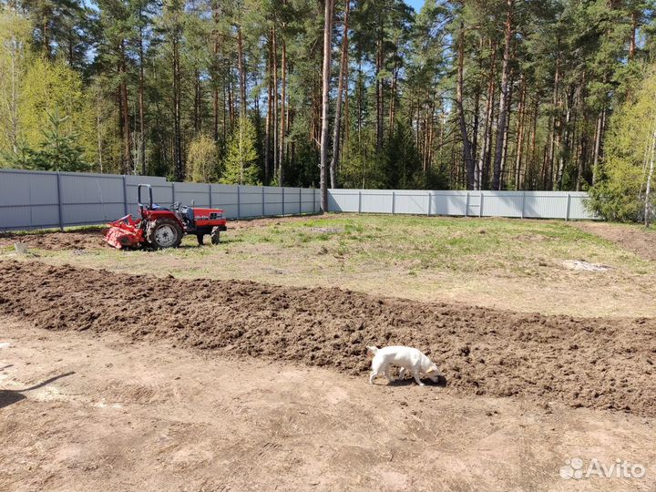 Покос травы мульчером и фрезерование земли