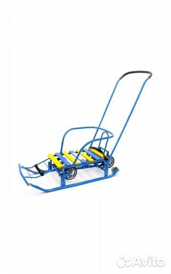 Санки Nika Тимка 5 Универсал т5у, голубой/желтый