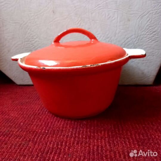 Чугунок эмалированый, горшок из СССР