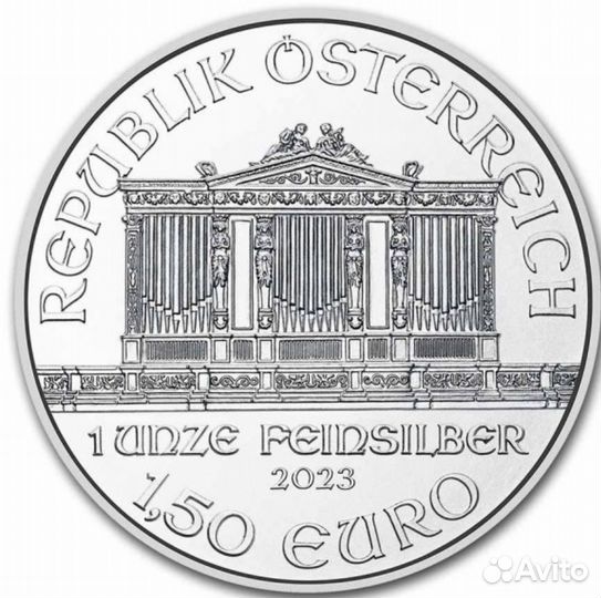 Серебряная монета Венский Филармоникер 1 унция 999