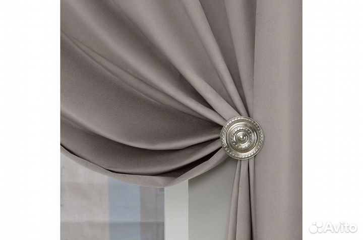 Шторы бархат на универсальной ленте hoff