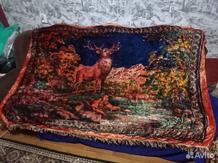 Плюшевый ковёр СССР олени