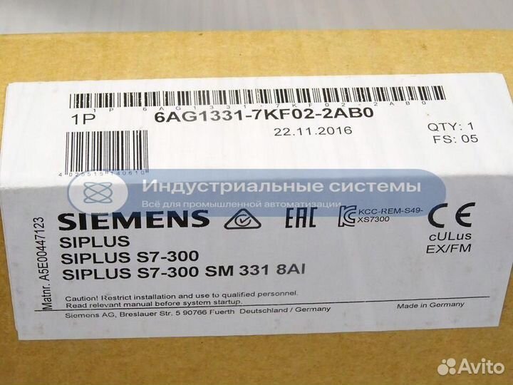 Плк Siemens Siplus S7-300 6AG1331-7KF02-2AB0