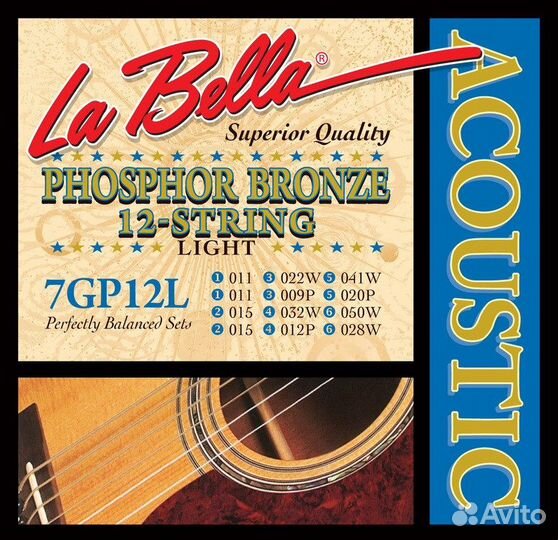La Bella 7GP12L струны для акустической 12-струнно