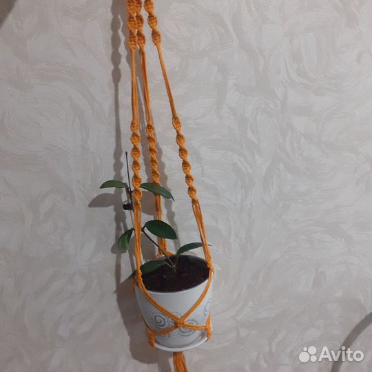 Панно кашпо для цветов из макраме