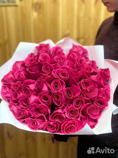 Крупноголовая Роза эквадор. Букет роз 25,51,101