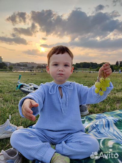 Туника из муслина детская, пляжная рубашка