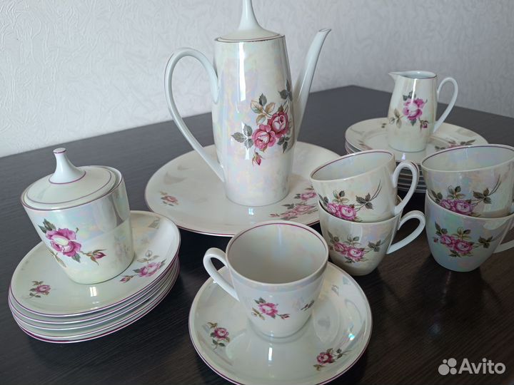 Кофейный сервиз гдр Германия Роза