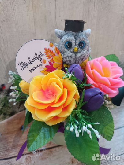 Мини-букеты на 1 сентября. Мыло