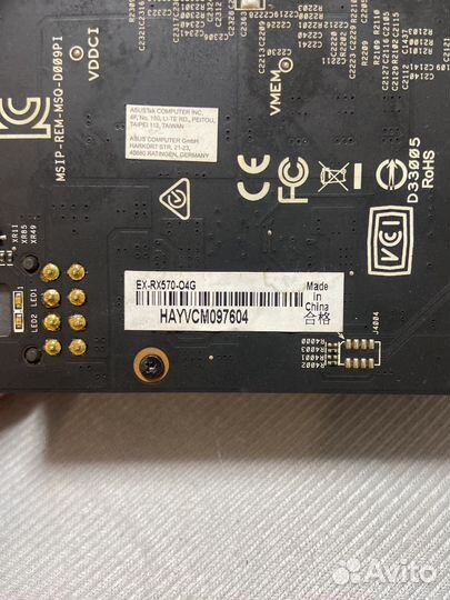 Видеокарта Asus rx570 4gb