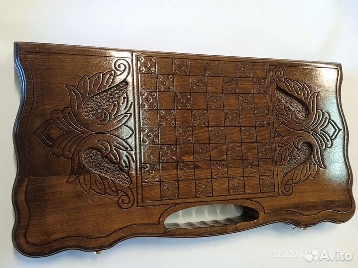 Нарды резные «Рыбалка » большие 60