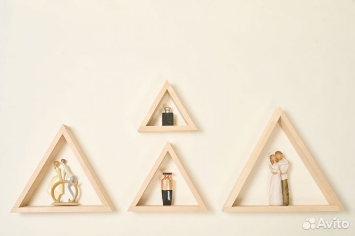 Полки настенные Квадраты Треугольники 4 шт