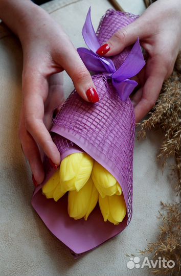 Мыло ручной работы - Букет тюльпанов