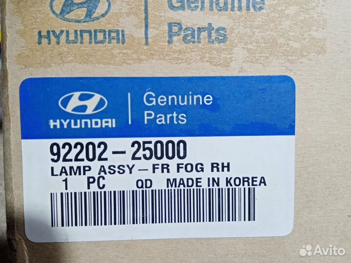 Противотуманная правая фара hyundai accent