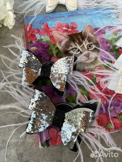 Школьные бантики ручной работы резинки заколки