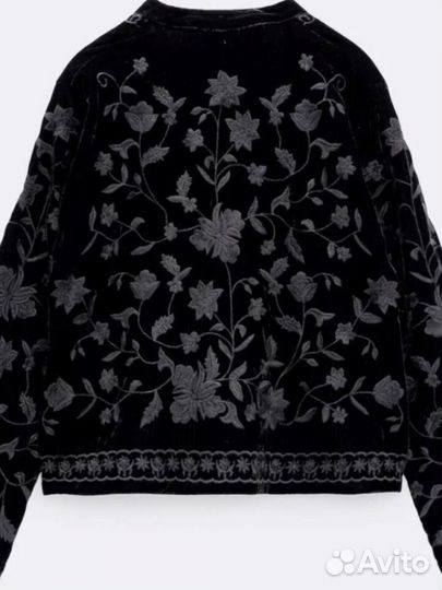 Бархатный жакет zara 40xs