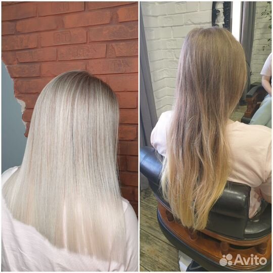 Окрашивание волос, биозавивка на бумеранги