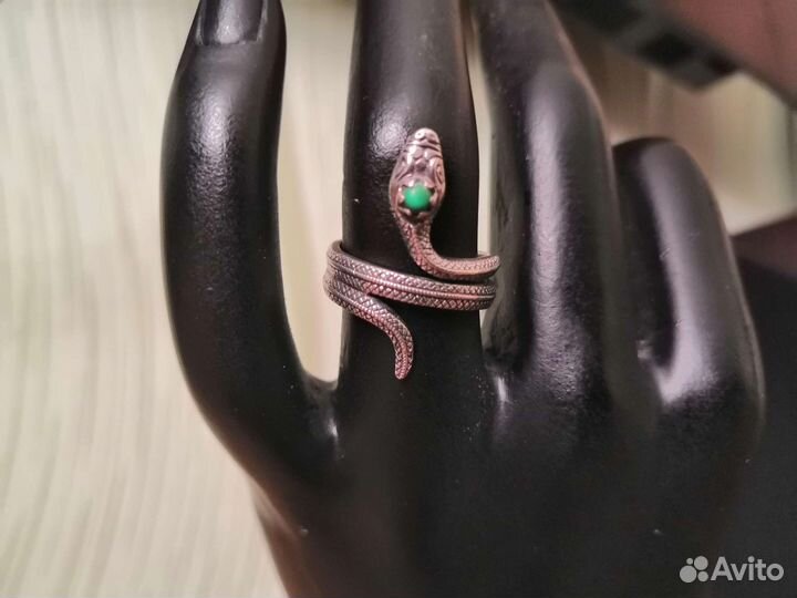 Кольцо СССР Змейка Бирюза серебро