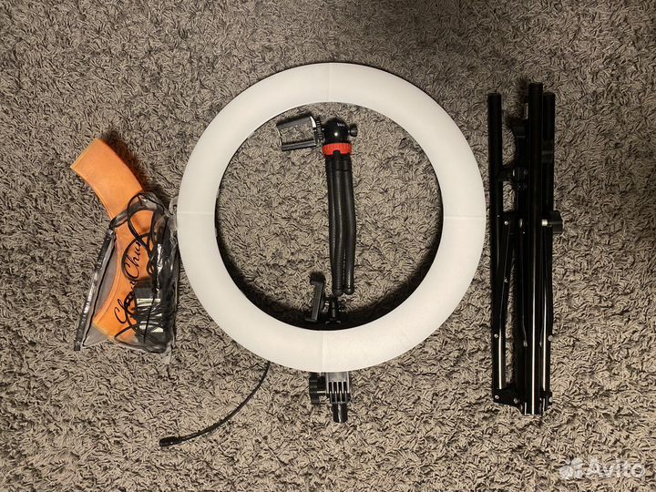 Кольцевая лампа со штативом 55см